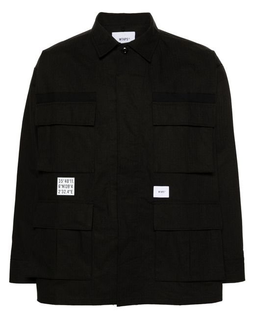 (w)taps Black 13 Button-up Shirt for men