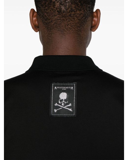Mastermind Japan Black Skull-appliqué Polo Shirt for men