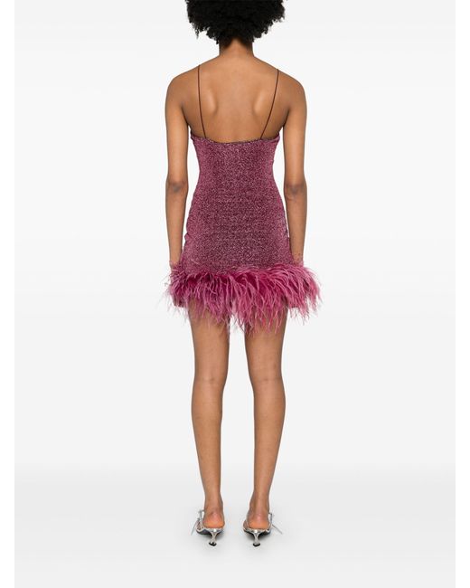 Oseree Purple Lumière Plumage Mini Dress