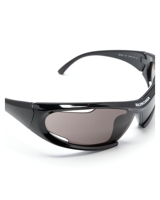 Balenciaga Gray Uni Dynamo Wrap Oval-frame Sunglasses