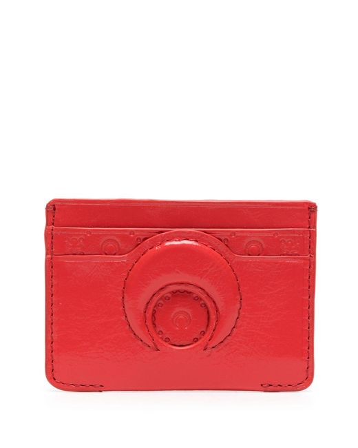 MARINE SERRE Red Moon-embossed Cardholder - Women's - Polyester/calf Leather