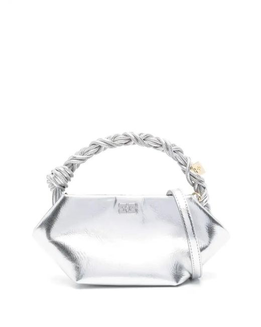 Ganni White Bou Mini Bag