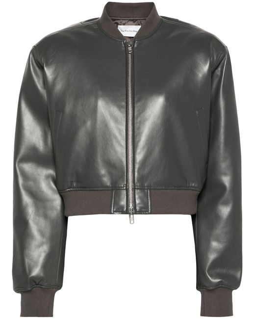 Frankie Shop Black Micky Faux-leather Bomber Jacket - Women's - Polyurethane/polyester