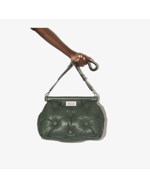 Maison Margiela Green Glam Slam Medium Leather Shoulder Bag