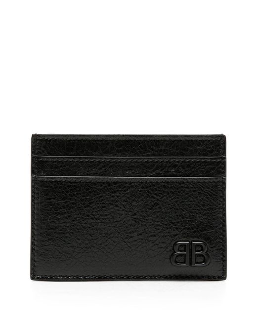 Balenciaga Black Monaco Leather Card Holder for men