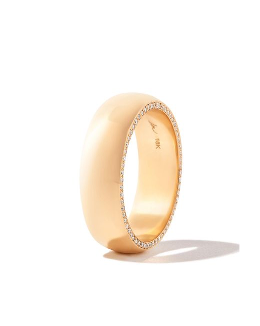 Lizzie Mandler Natural 18k Yellow Othello Cigar Diamond Ring for men