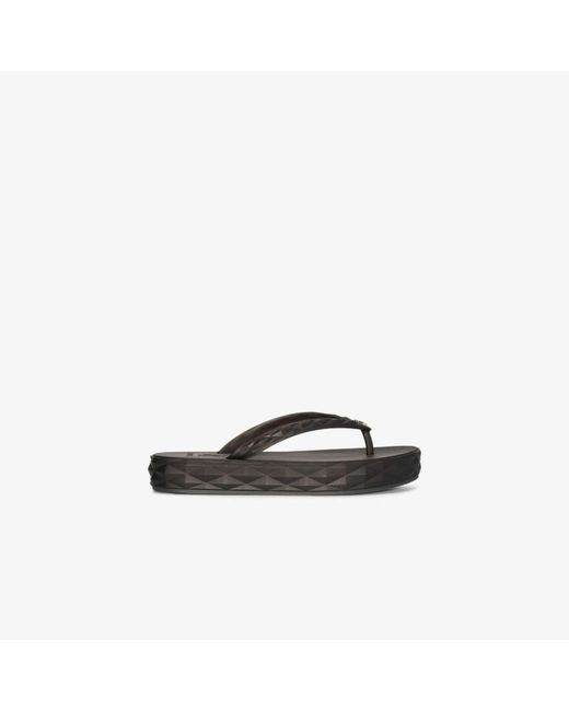 Jimmy Choo Rubber Diamond Textured Flip-flops in Black | Lyst