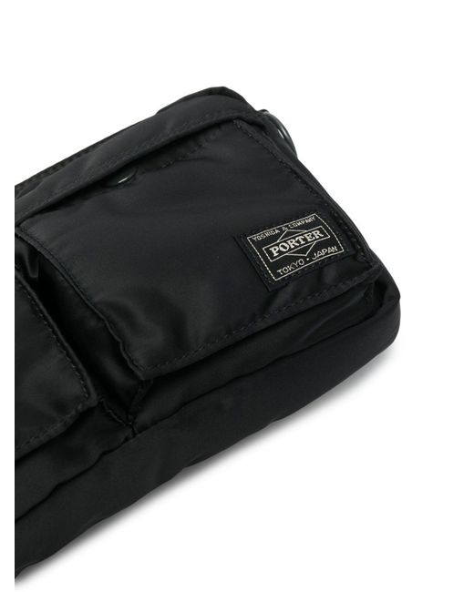 Porter-Yoshida and Co Black Logo Patch Shoulder Bag - Unisex - Fabric