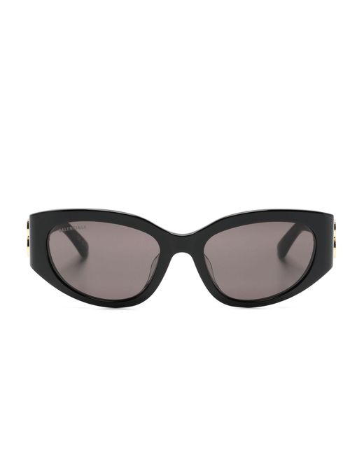 Balenciaga Gray Bossy Oval-frame Sunglasses - Women's - Acetate