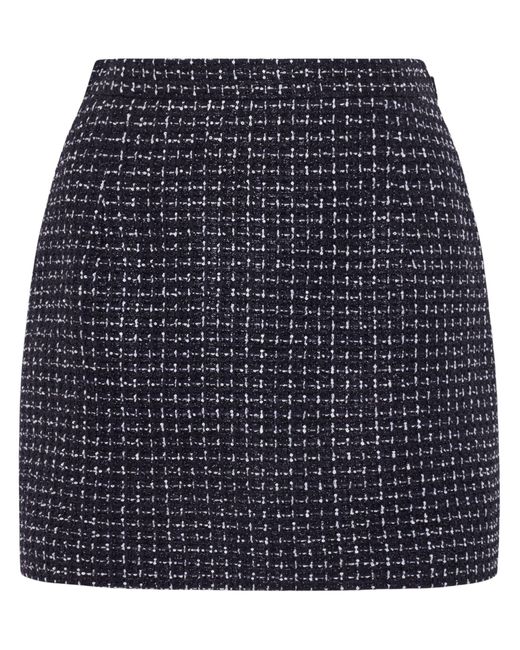 Alessandra Rich Blue Tweed Fitted Skirt - Women's - Viscose/polyester/polyamide
