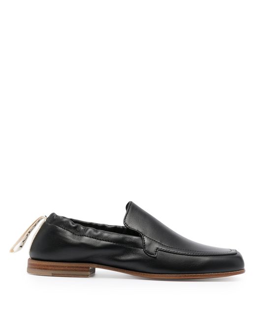 Loewe Black Logo Leather Loafers