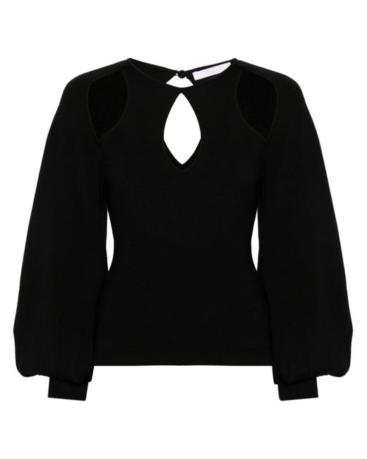 Chloé Black Cut-out Sweater - Women's - Wool/polyamide/silk/spandex/elastane