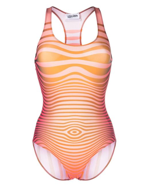 Jean Paul Gaultier Orange Body Morphing Racerback Swimsuit