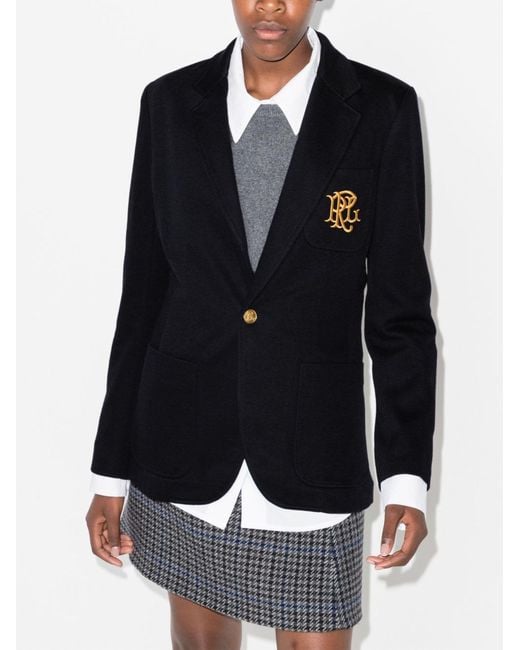 Polo Ralph Lauren Black Crest Logo Jacquard Blazer