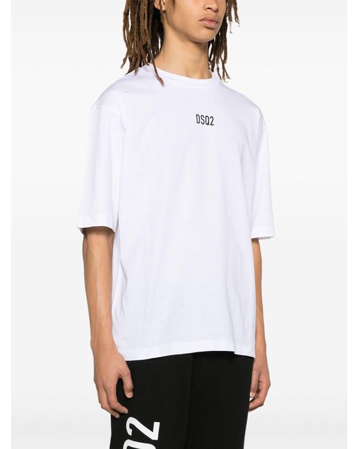 DSquared² White Logo-print Cotton T-shirt - Men's - Cotton for men