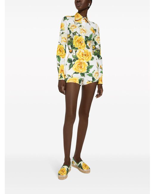 Dolce & Gabbana Yellow Shorts Rose