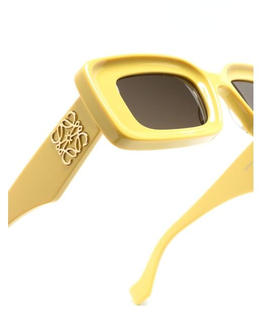 Loewe Yellow Logo-plaque Rectangle-frame Sunglasses
