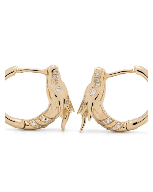 Adina Reyter Metallic 14k Yellow Dragon Diamond huggie-hoop Earrings - Women's - 14kt /diamond