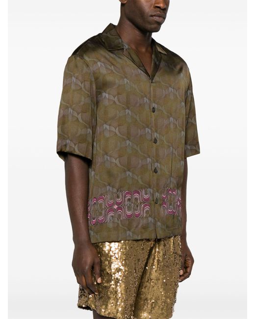 Dries Van Noten Brown Cassi Embroidered Shirt for men