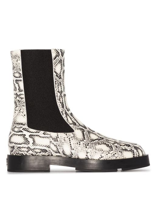 Givenchy Black Snake Print Chelsea Ankle Boots - Men's - Leather for men