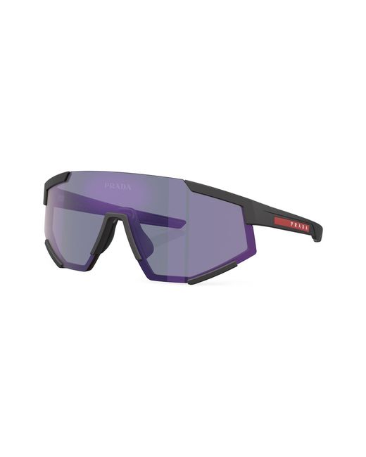 Prada Linea Rossa Blue Linea Rossa Shield-frame Sunglasses - Men's - Nylon for men