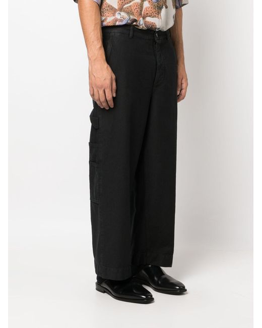 Dries Van Noten Black Low-rise Wide-leg Jeans - Men's - Cotton for men