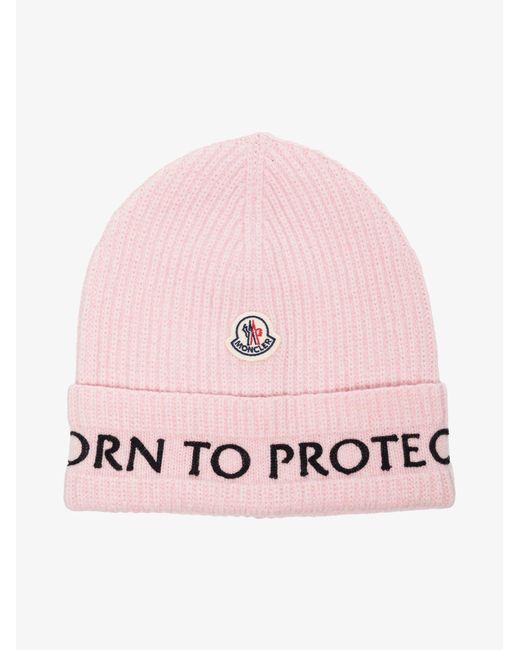 Moncler Born To Protect Wool Beanie Hat 