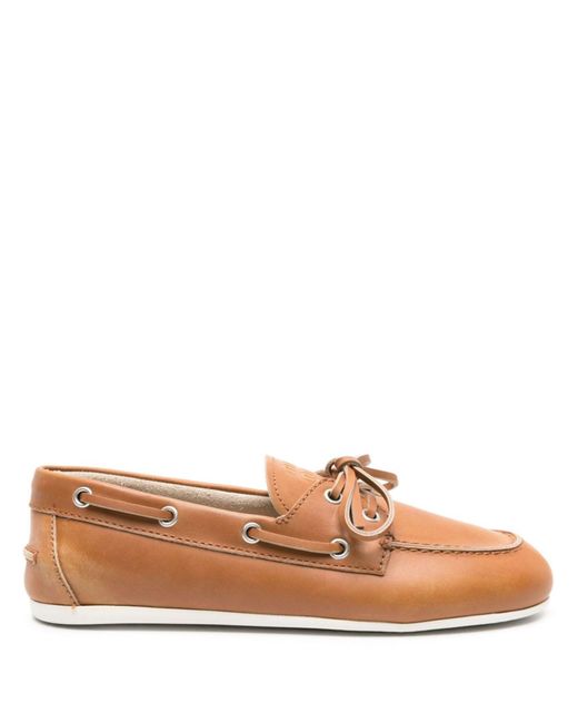 Miu Miu Brown Leather Lace-up Shoes