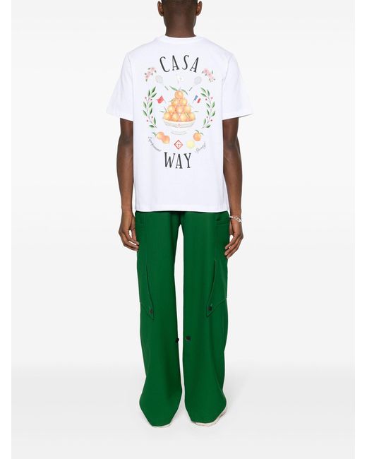 Casablancabrand White Casa Way Graphic-print T-shirt for men