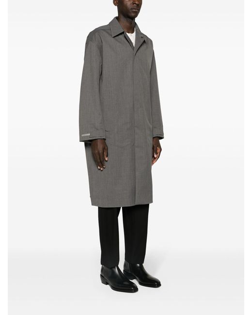 Descente Allterrain Gray Coated Long Coat for men
