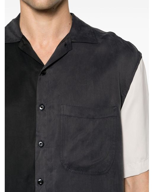 Song For The Mute Black Two-tone Short-sleeve Shirt for men