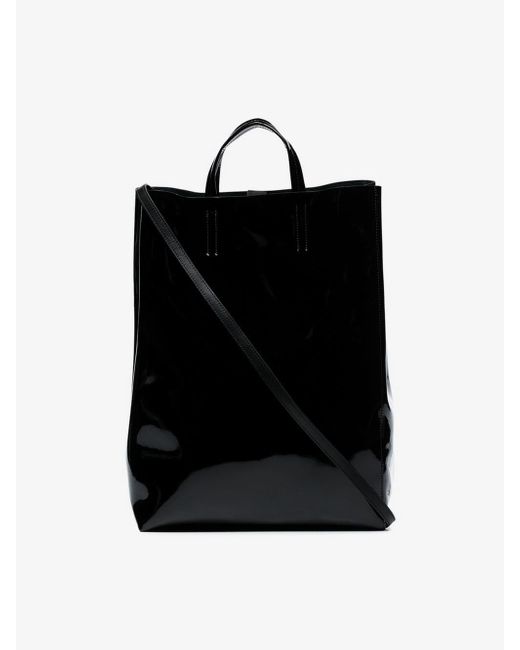 Acne Black Baker Large Patent Leather Tote
