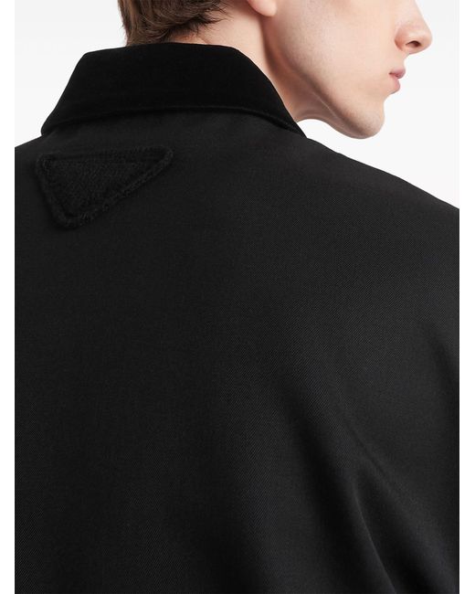 Prada Black Velvet Collar Wool Jacket for men