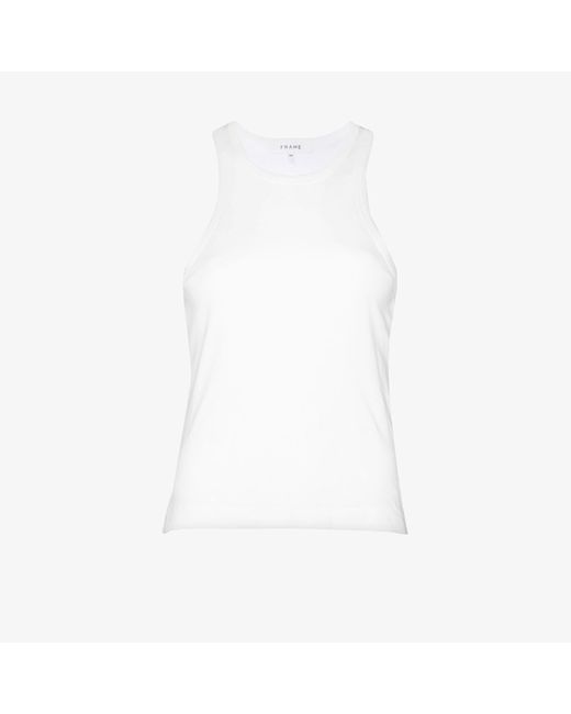 FRAME White Ringer Cotton Tank Top - Women's - Polyester/cotton
