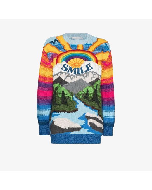 Stella McCartney Blue Smile Rainbow Sweater