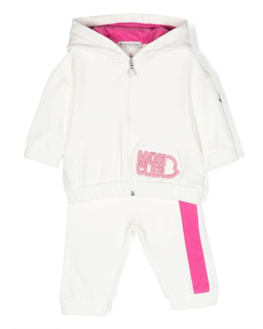 Moncler Pink Logo-Appliqué Tracksuit Set