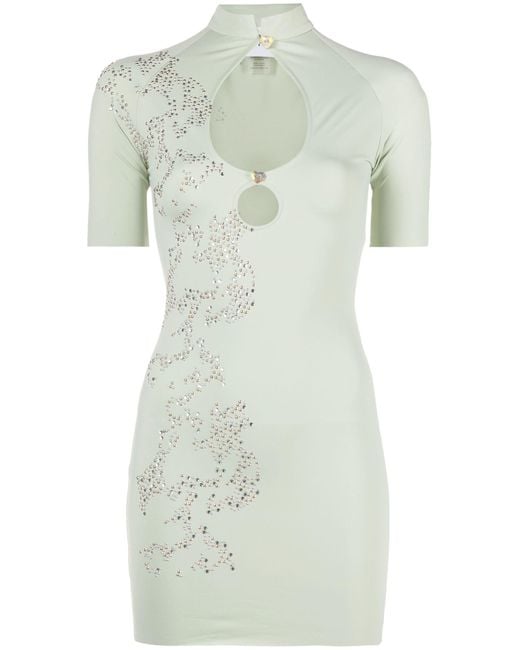 POSTER GIRL Green Daisy Crystal-embellished Mini Dress
