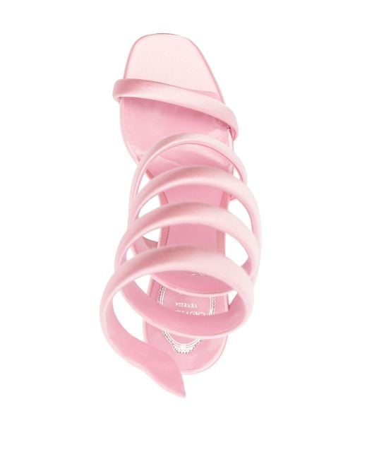 Rene Caovilla Pink Bulgari 105mm Satin Sandals