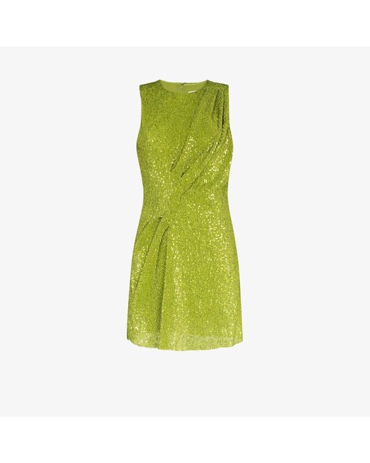 Stine Goya Green Louiza Draped Sequin Dress