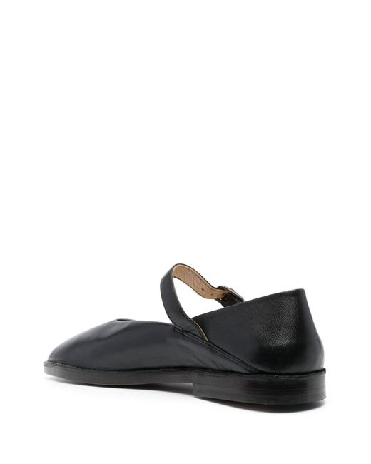 Lemaire Black Square-toe Leather Ballerina Shoes for men