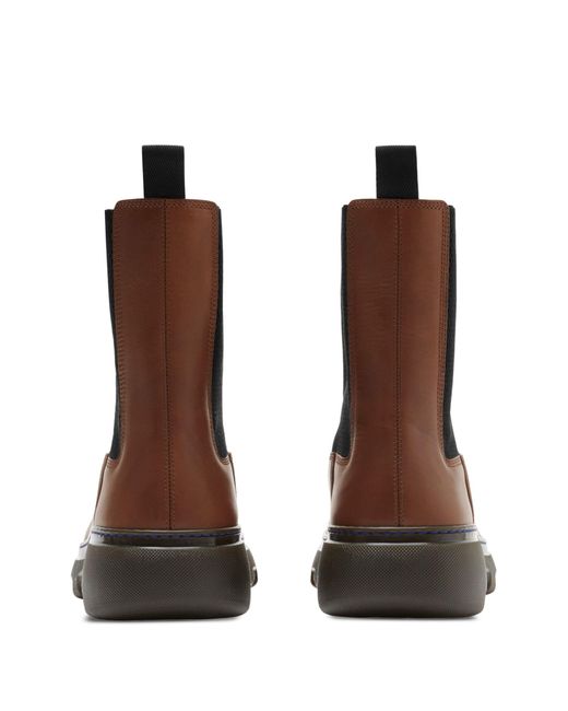 Burberry Brown Creeper Leather Chelsea Boots for men