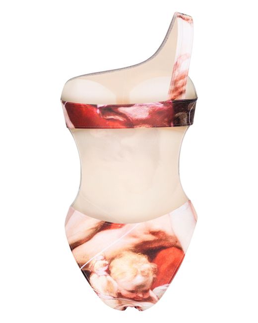Vivienne Westwood Pink The Kiss One-shoulder Swimsuit