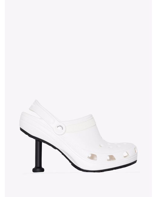 Balenciaga X Crocs Madame 80 Slingback Pumps in White - Lyst