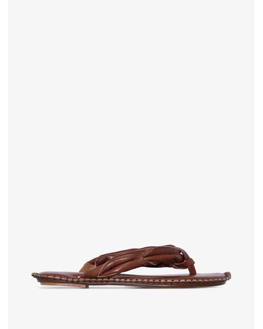 Acne Brown Bema Leather Sandals