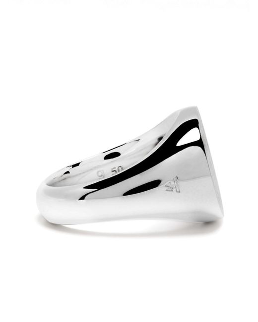 Tom Wood White Sterling Ivy Satin Ring - Unisex - Sterling /rhodium Plated Sterling