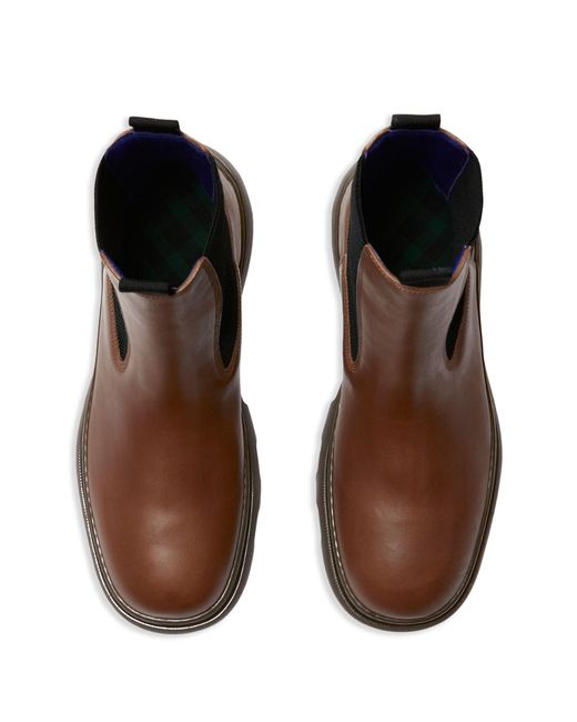 Burberry Brown Creeper Leather Chelsea Boots for men