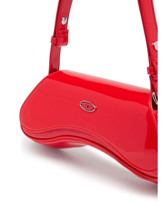 DIESEL Red Play Glossy Shoulder Bag