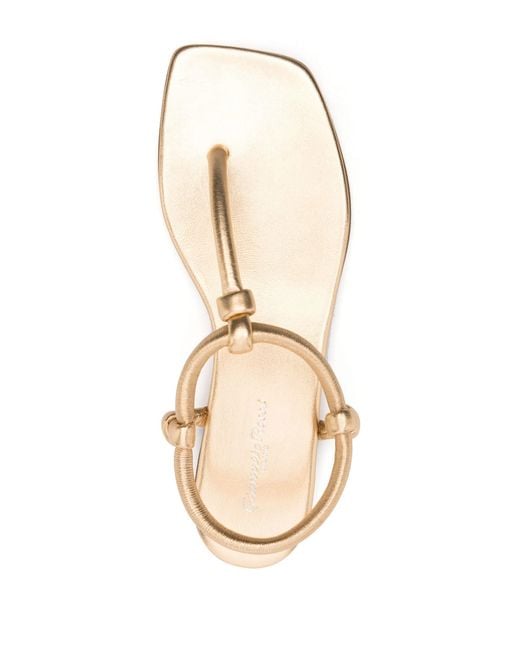 Gianvito Rossi Natural Juno Leather Thong Sandals