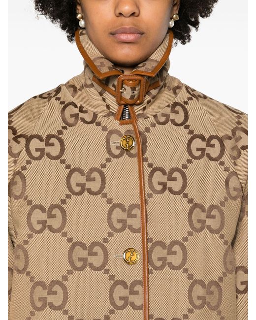 Gucci Natural Brown Jumbo gg Canvas Coat