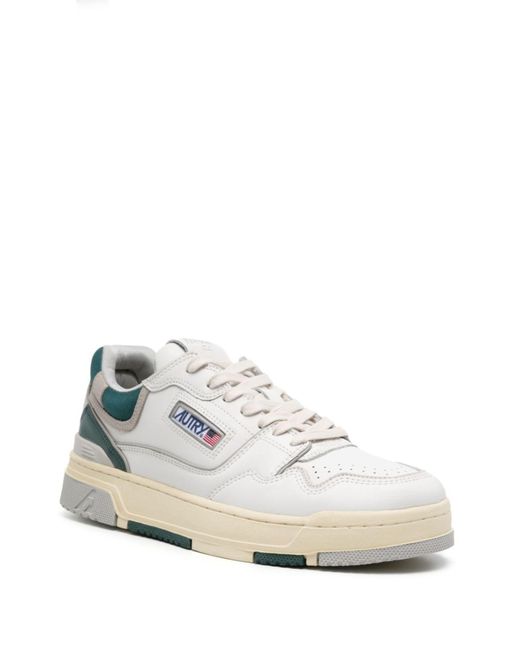 Autry White And Green Aerol Sneakers - Men's - Leather/fabric/rubber for men